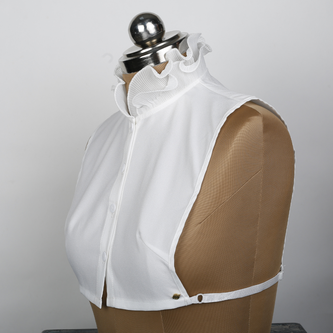Curvy Frills Detachable Collar - White