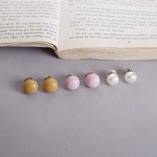 Bean Studs - 3 Pairs