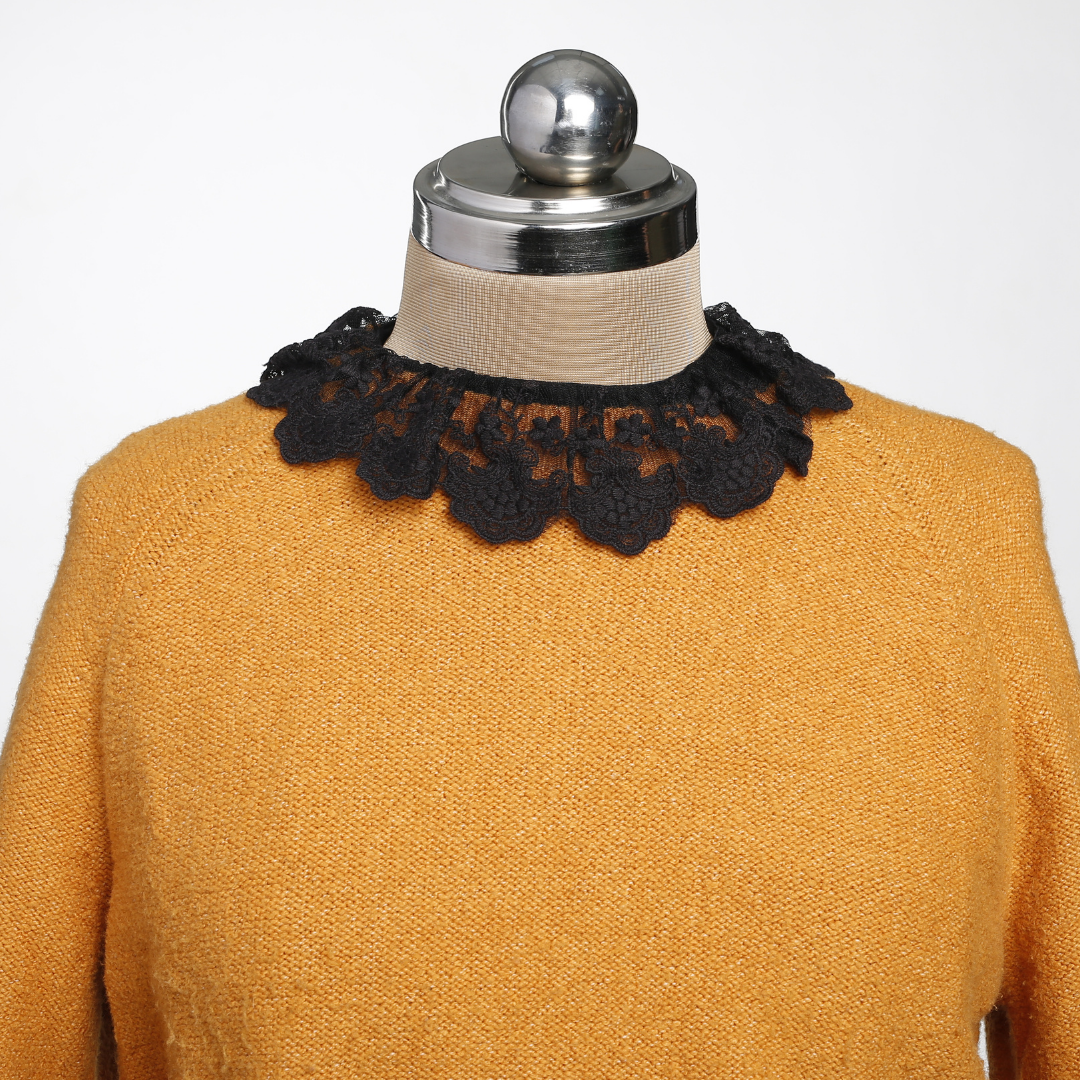 Dainty Lace Detachable Collar - Black