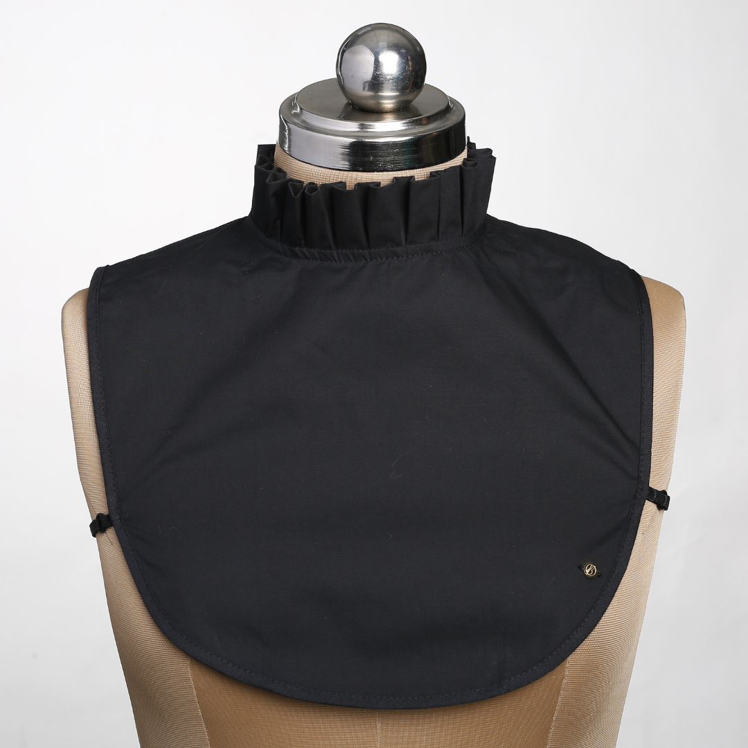 Pleated Neck Detachable Collar - Black