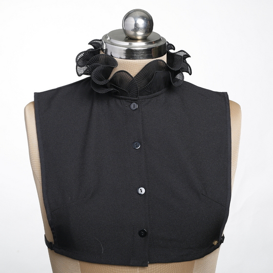 Curvy Frills Detachable Collar - Black