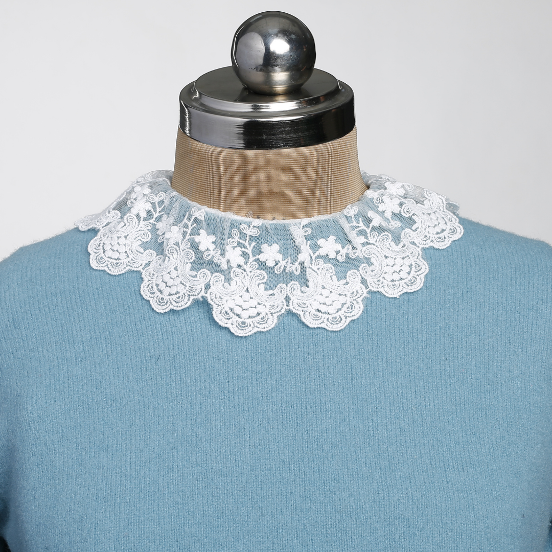 Dainty Lace Detachable Collar - White