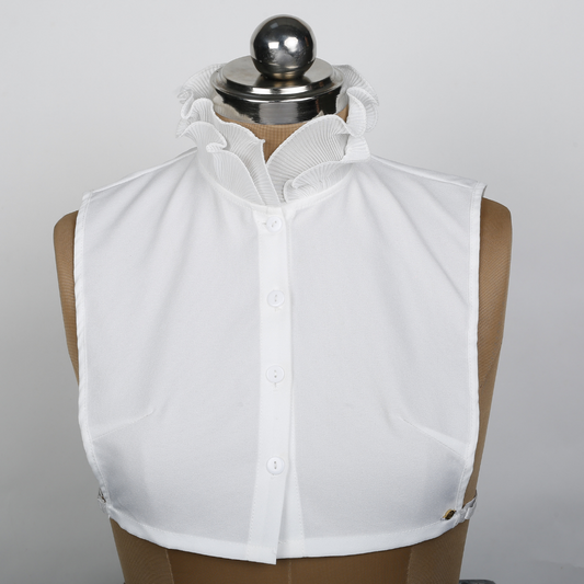 Curvy Frills Detachable Collar - White
