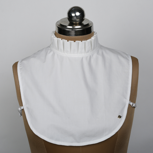 Pleated Neck Detachable Collar - White