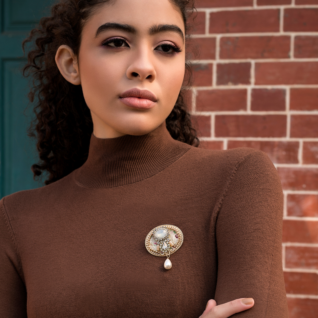 Ornate Floral Brooch