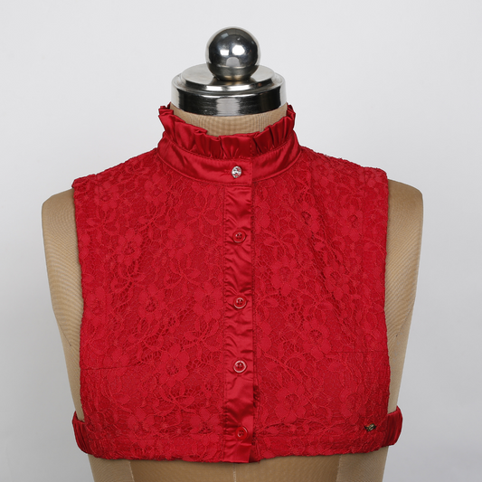Chantilly Lace Detachable Collar - Red