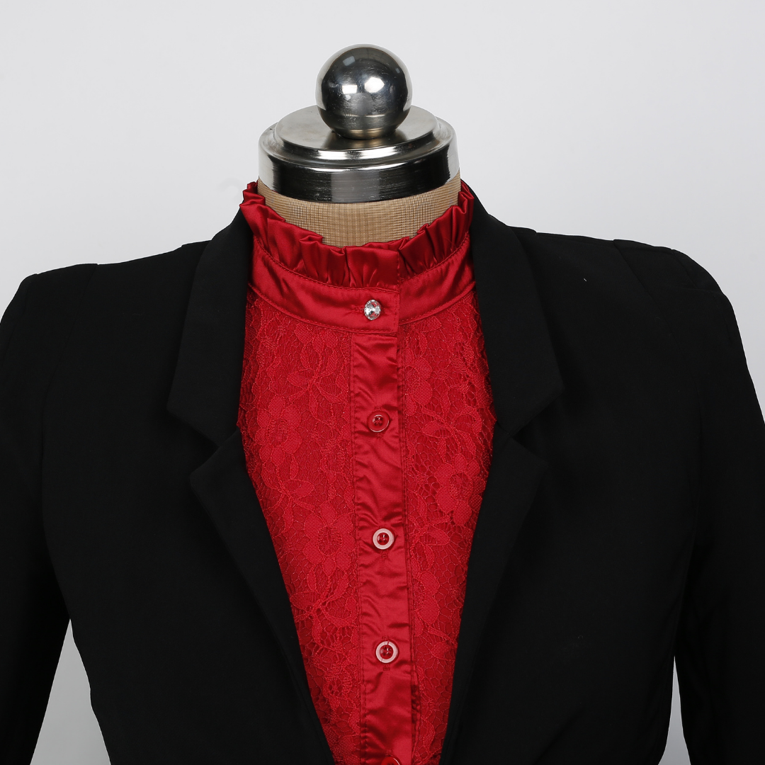 Chantilly Lace Detachable Collar - Red