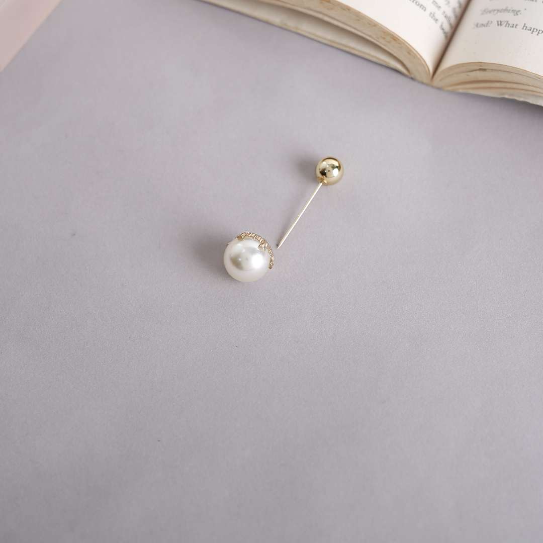 Pearl & Chrome Pins - Set of 5